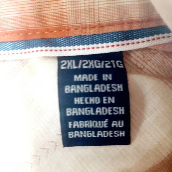 Wrangler Shirt Men's Size 2XL Cinnamon Stick Plaid Short Sleeve Collar Western - Picture 3 of 11